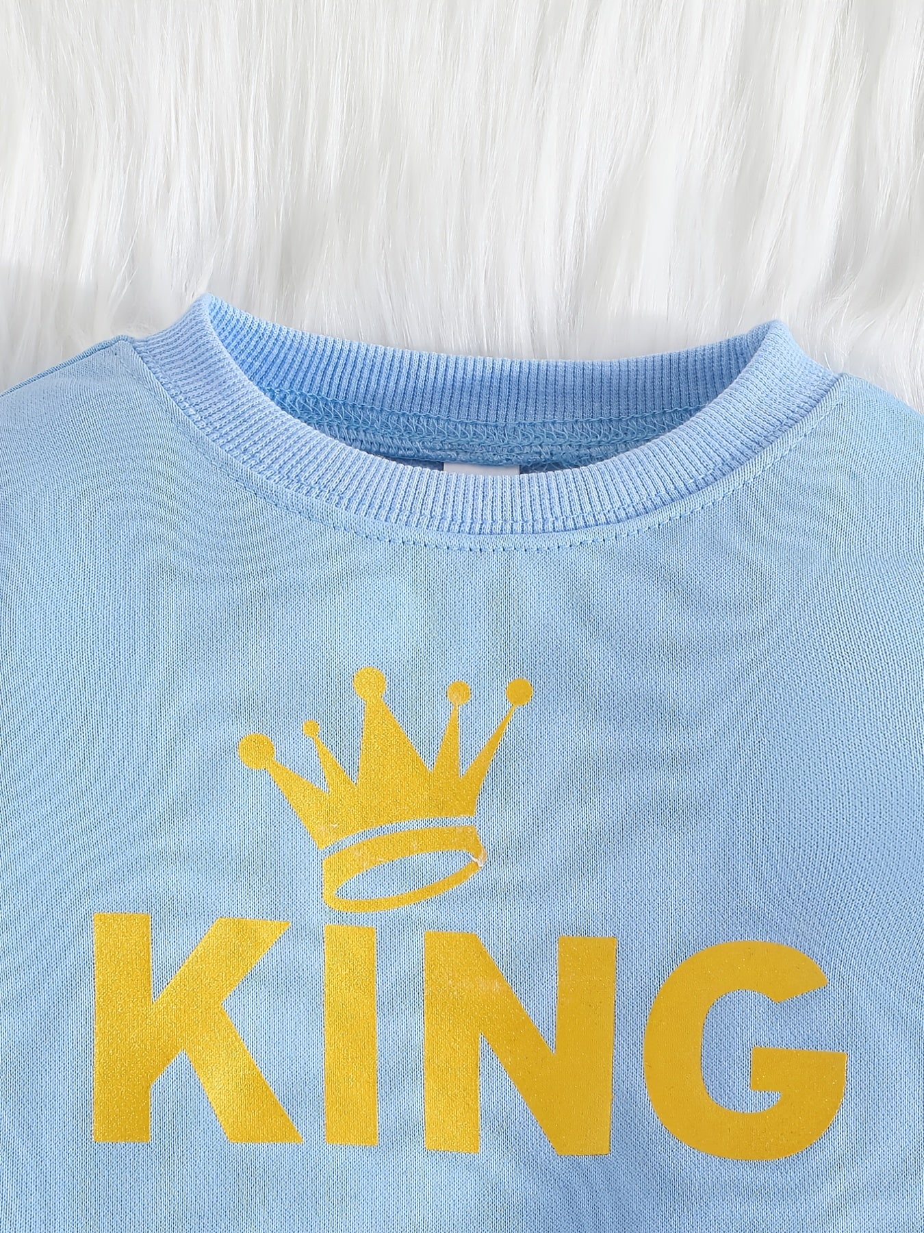 Toddler Boys KING Print Pullover Trousers Set