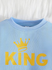 Toddler Boys KING Print Pullover Trousers Set