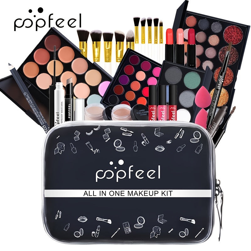 All In One Makeup Set with Eyeshadow Eyeliner Eyebrow Mascara Concealer Lipstick