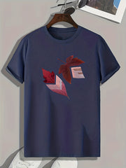 Leaf Pattern Print Men's Sports T-shirt Graphic Tee