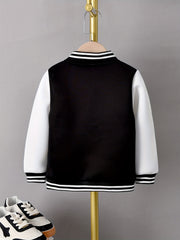 Boys Varsity Jacket Long Sleeve Letter Graphic Block Collar