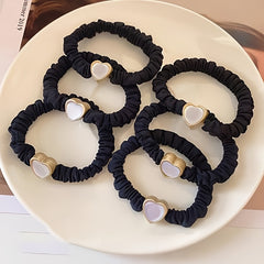 6pcs Opal Vintage Hair Ties High Elastic Hair Rope Flower Head Band