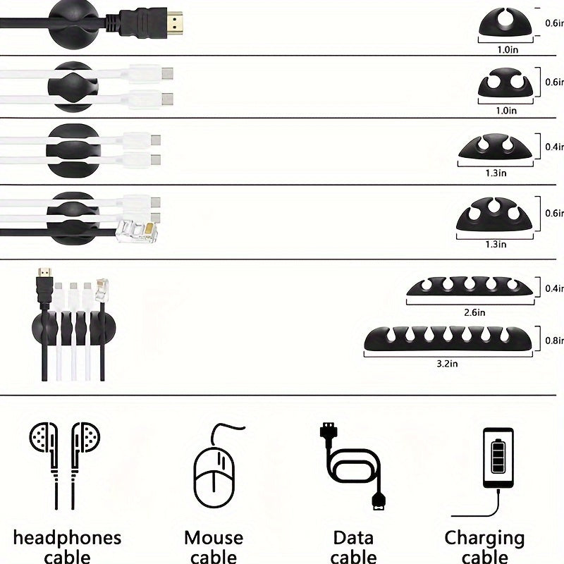 Silicone Cable Clip Management Sleeve Wire Organizer