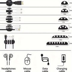 Silicone Cable Clip Management Sleeve Wire Organizer