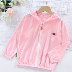 Girls Sunscreen Rash Guard Hoodie With Assorted Colors Ice Silk Outfit