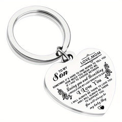 Heart Keychain Key Ring Inspirational Birthday Gift From Mom