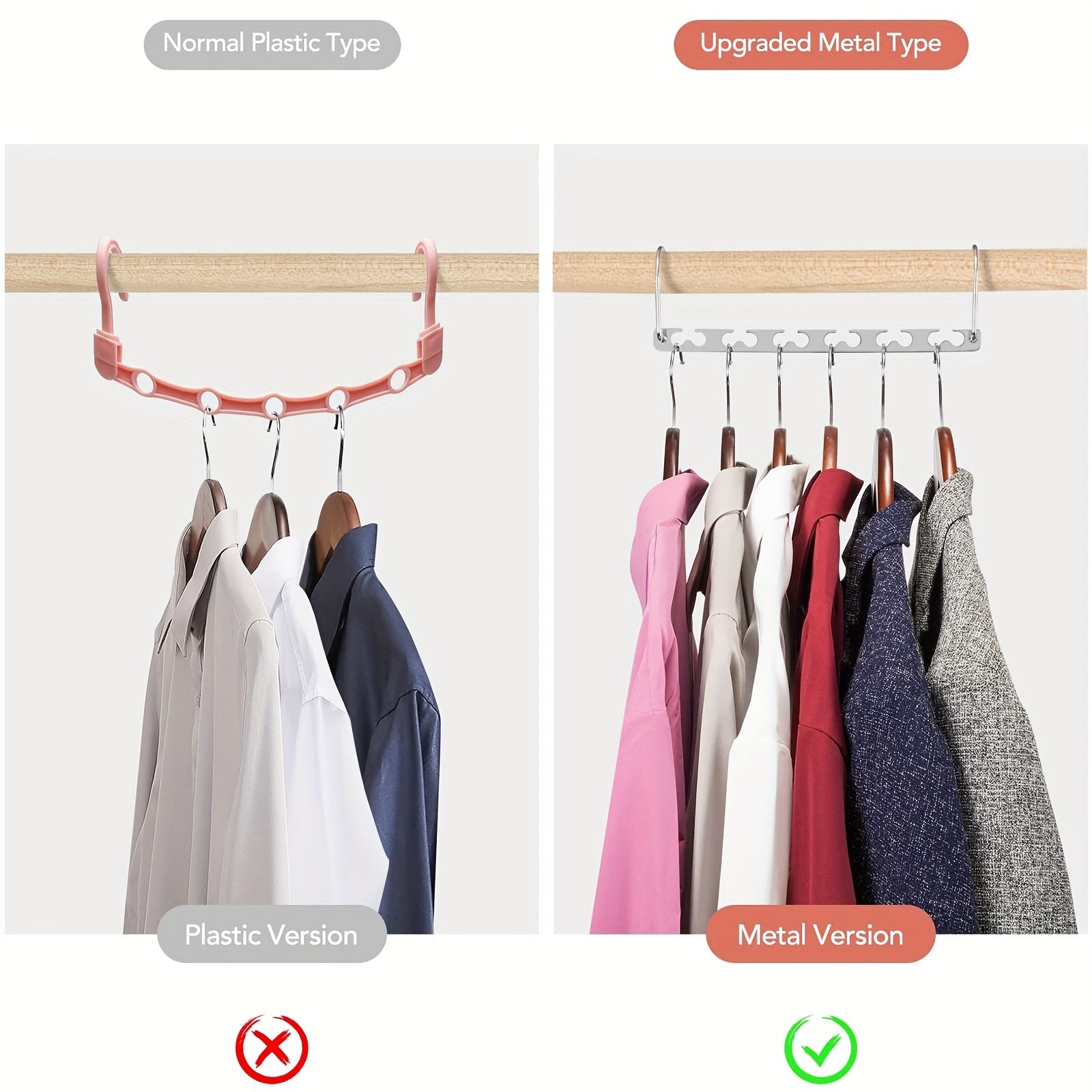 12pcs Stainless Steel Magic Hangers Closet Organizer Wardrobe Space Saving