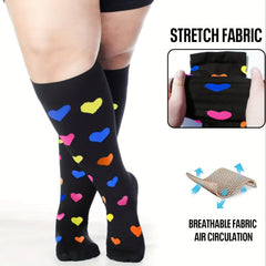 4 Pairs Wide Calf Compression Socks for Men & Women