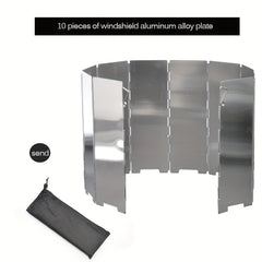 XENCN Camping Stove Windshield Ultralight Foldable Aluminum Alloy 10 Pieces