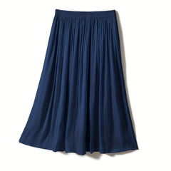 High Waist Pleated A Line Maxi Skirt Women's Clothing