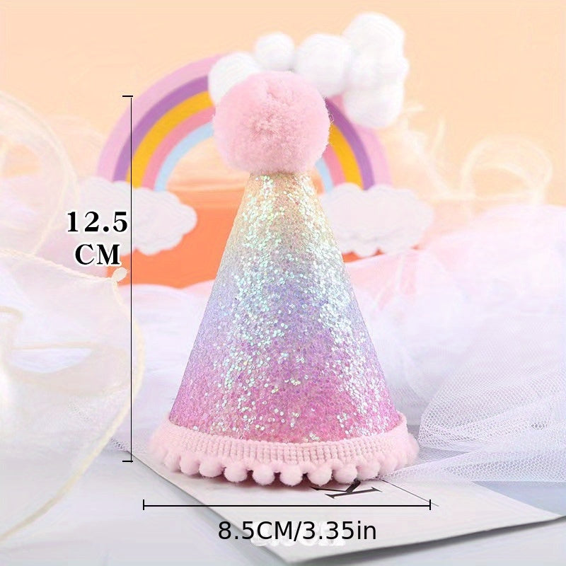 Rainbow Fishtail Crown for Baby's 1st Birthday Party Decoration