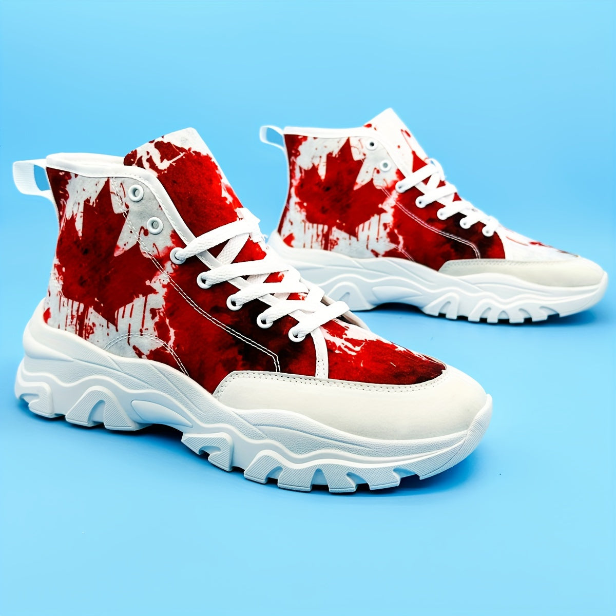 Canadian Flag Maple Leaf High Top Canvas Skate Shoes