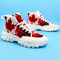 Canadian Flag Maple Leaf High Top Canvas Skate Shoes