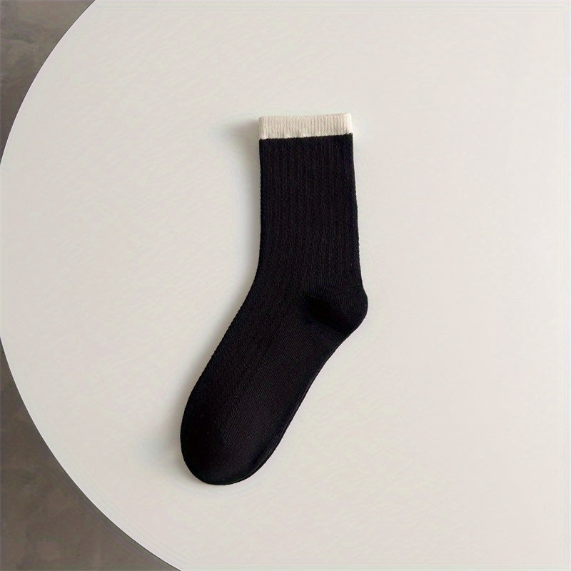 Striped Cotton Mid Calf Socks for Autumn/Winter