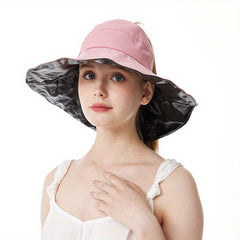 Wide Brim Sun Visor Hat Solid UV Protection Foldable Travel Beach Hat