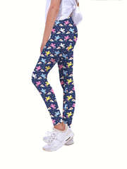 Toddler Girls Rainbow Unicorn Graphic Athletic Leggings