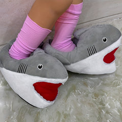 Girls Cartoon Shark Slip On House Shoes - Soft Non Slip Comfortable Indoor Shoes