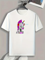 Cyberpunk Style Pattern Print Men's Comfy Sports T-shirt