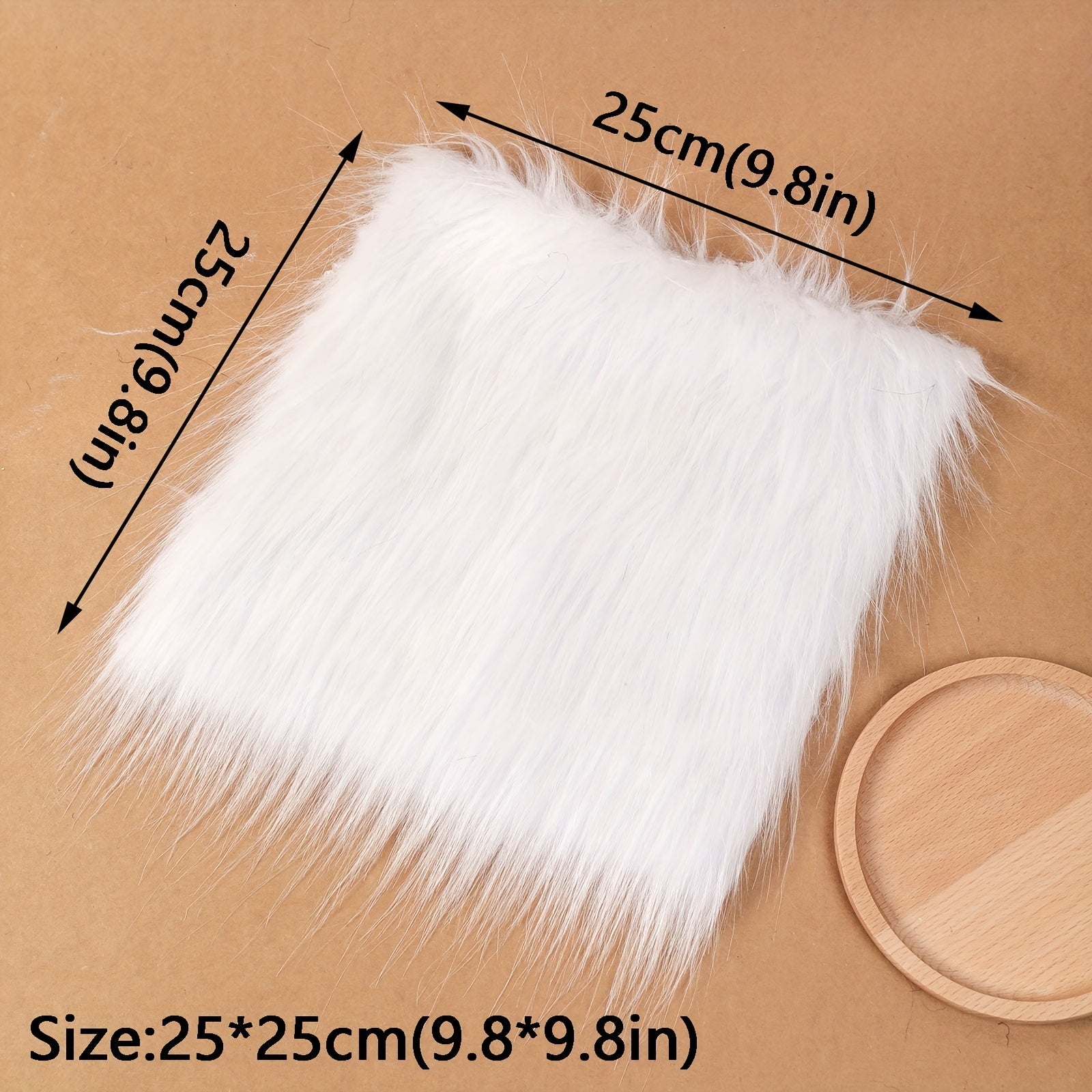 1pc Faux Fur Fabric Cuts Square Plush Pieces Pre Cut Patch Sewing Fur Cuts