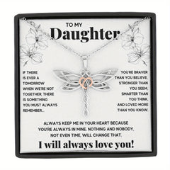 Dragonfly Pendant Necklace With Message Card - Gift For Daughter
