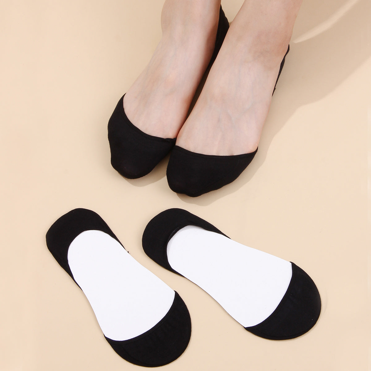 3 Pairs Ultra Low Cut Liner Socks Women's No Show Non Slip Hidden