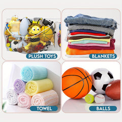 Corner Storage Hanging Bag Large Net Bag For Wall Toy Doll Plush Toy Organizer