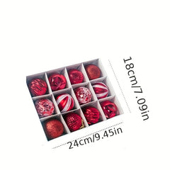 12pcs Shatterproof Christmas Balls Ornaments Set Include Hooks