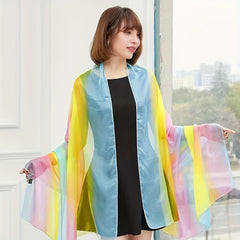 Rainbow Striped Hijab Chiffon Scarf LGBT Pride Head Wrap