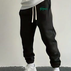 Crocodile Print Drawstring Sweatpants Loose Fit Men's Casual Joggers