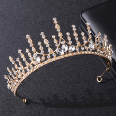 Vintage Silver Crown Bridal Headpiece Crystal Wedding Crown