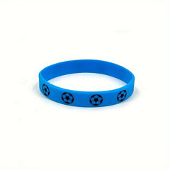 Football Fan Sports Wrist Strap With Printed Pattern Silicone Bracelet