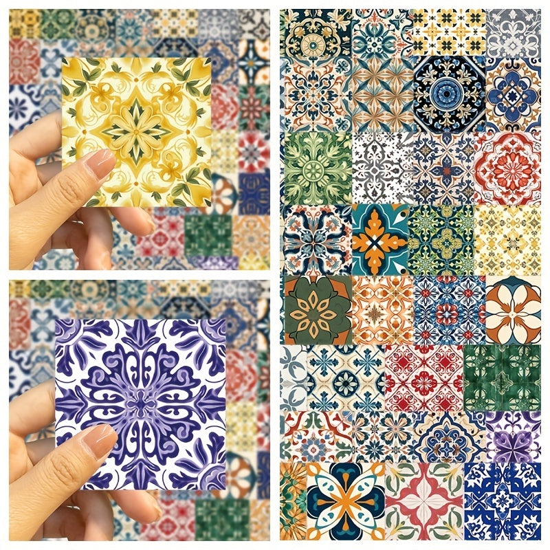 62pcs Cartoon Retro Tile Graffiti Sticker Series Waterproof Sticker