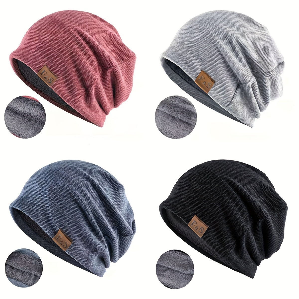 Spring Warm Beanies Knitted Solid Casual Soft Knitting