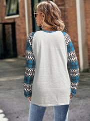 Bull Skull Print Sweatshirt Crew Neck Long Sleeve Casual Women's Clothing