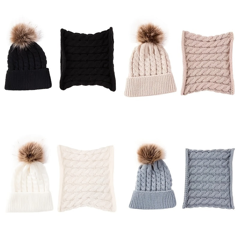 Kids Warm Winter Beanie and Scarf Set