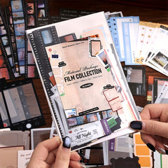 100pcs Movie Theme Scrapbook Kit Retro Film Strip Frames Washi Tapes Memo Pads