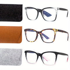 3 Pairs Men's Anti Light Glasses with Glasses Bag and Cloth
