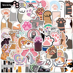 61pcs Cat Paw Print Stickers Waterproof Decals for Water Bottle Laptop Phone Scr