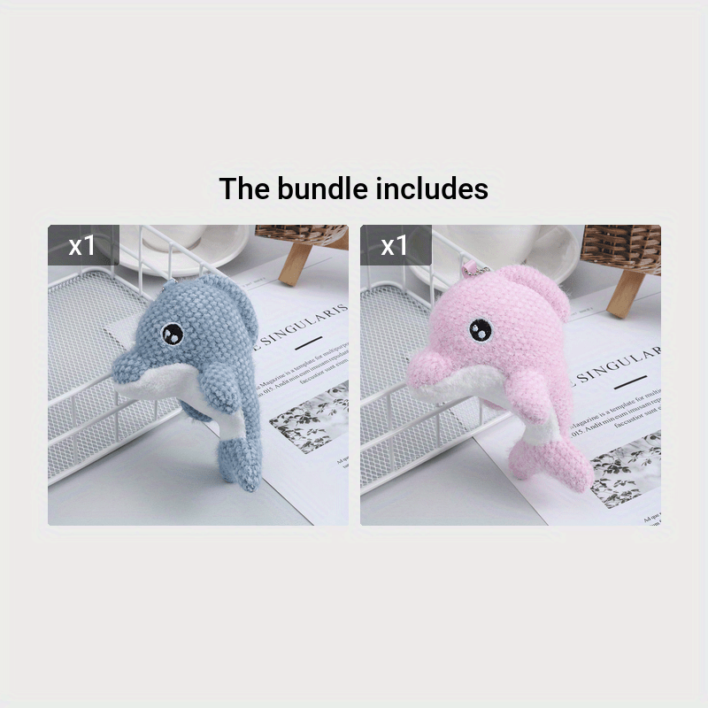 Dolphin Plush Pendant Doll School Bag Couple Key Chain Cartoon Doll