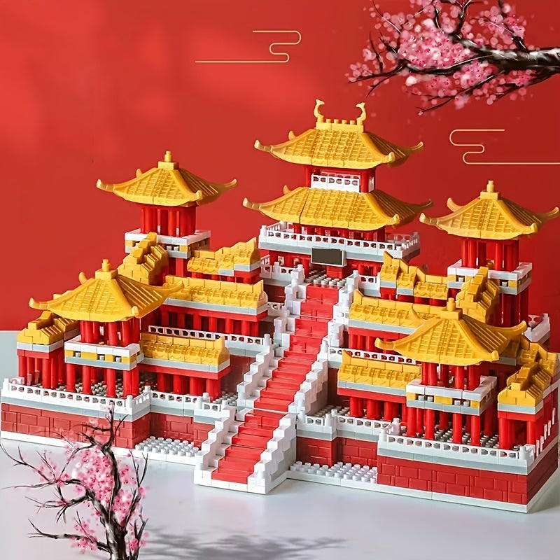 Square Palace Building Block Set Chinese Style Model Toy Collection