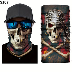 Skull Head Half Face Magic Scarf Seamless Neck Outdoor Mask