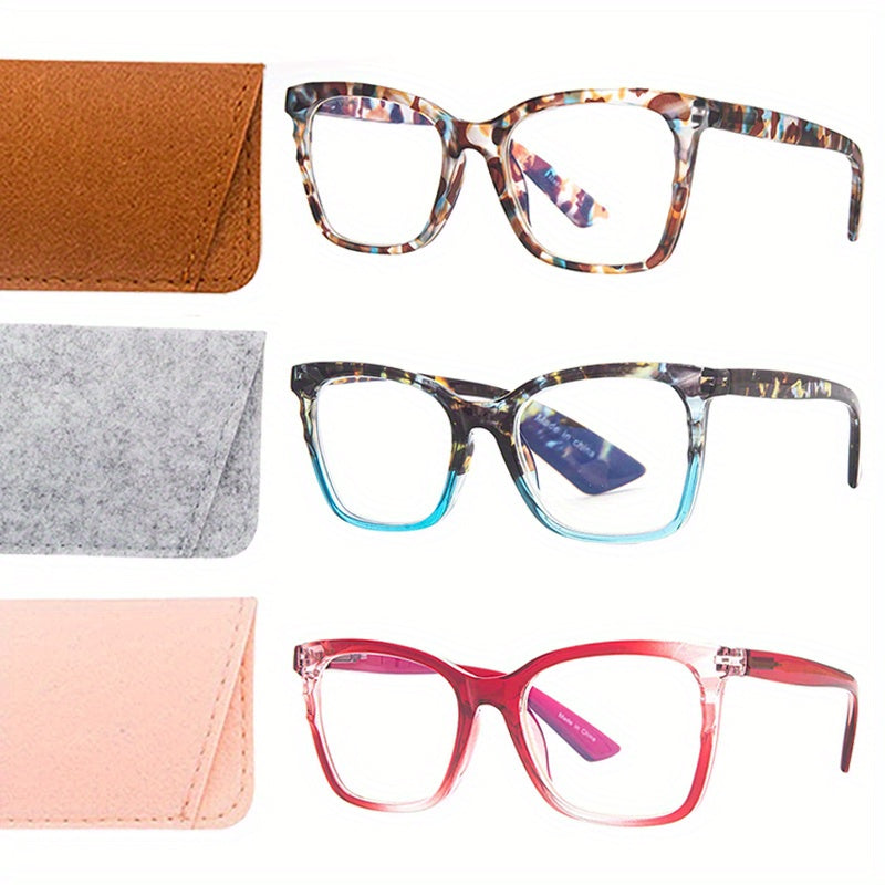 3 Pairs Men's Anti Light Glasses with Bag and Cloth