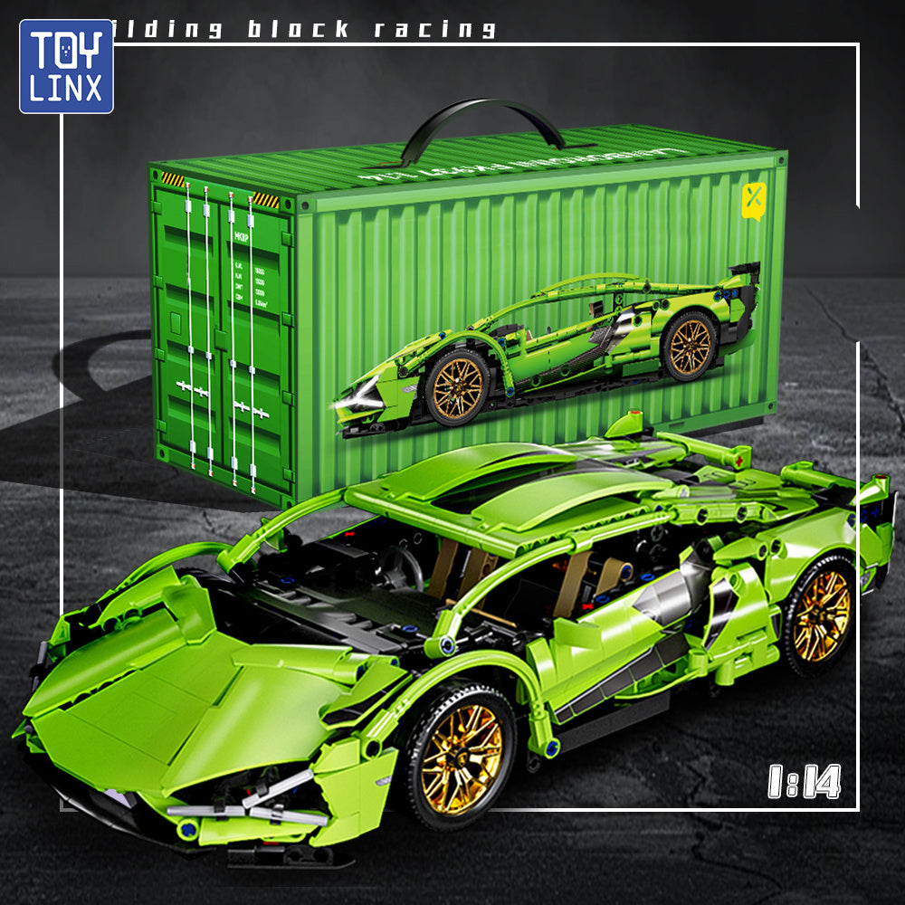 1 10 Scale Green Sports Car Building Blocks