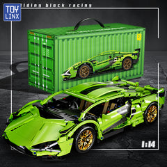 1 10 Scale Green Sports Car Building Blocks