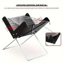 1pc Folding Charcoal Grill for Outdoor & Home Cooking