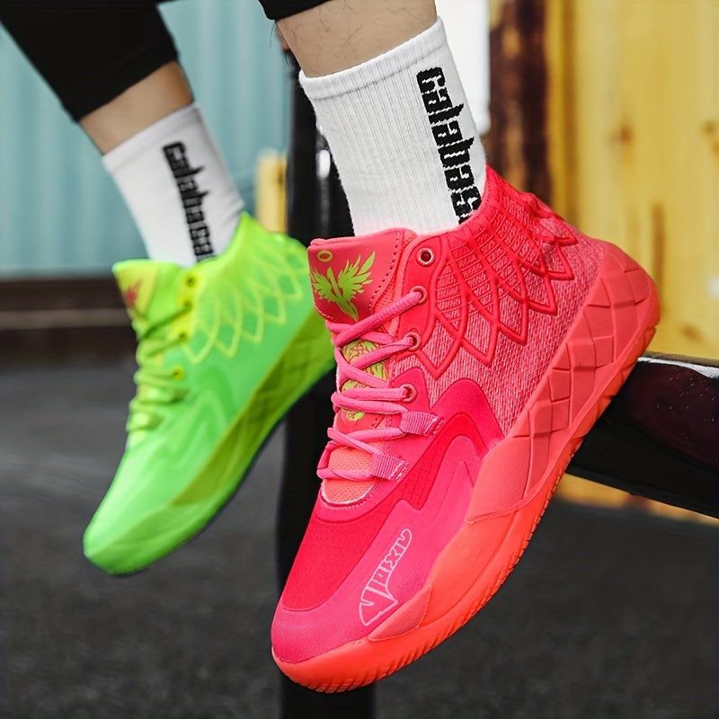 Men's Shock Absorbing Ankle Top Basketball Shoes Non Slip Athletic Style