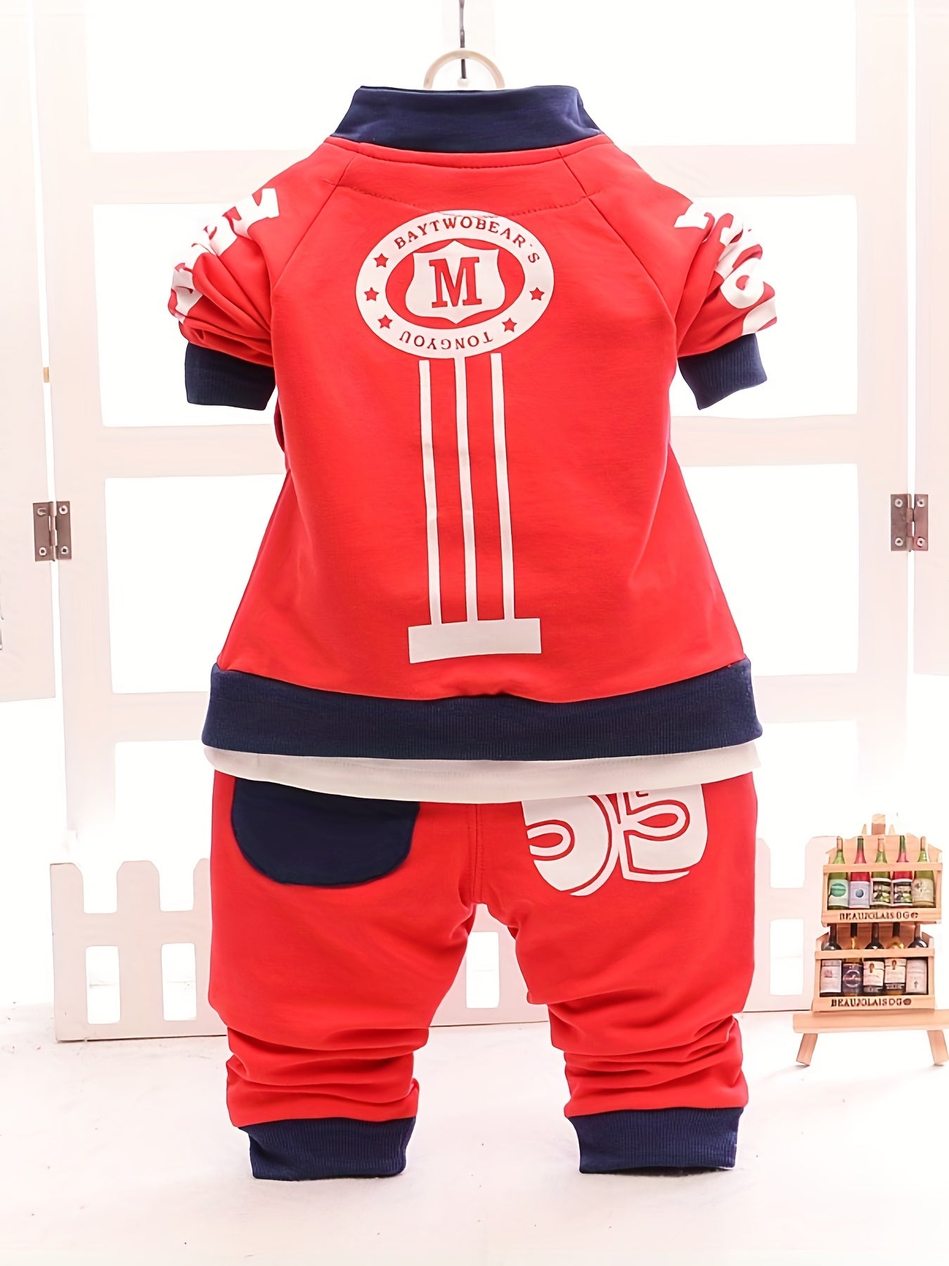 3pc Kids Cotton Suit Set Zipper Coat T-shirt Trousers Party Cl