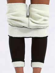 Plush Thermal Pants Comfy Slim Elastic Tights for Winter