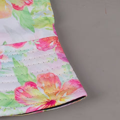 Pink Flower Print Bucket Hat - Sun Fisherman Cap for Women