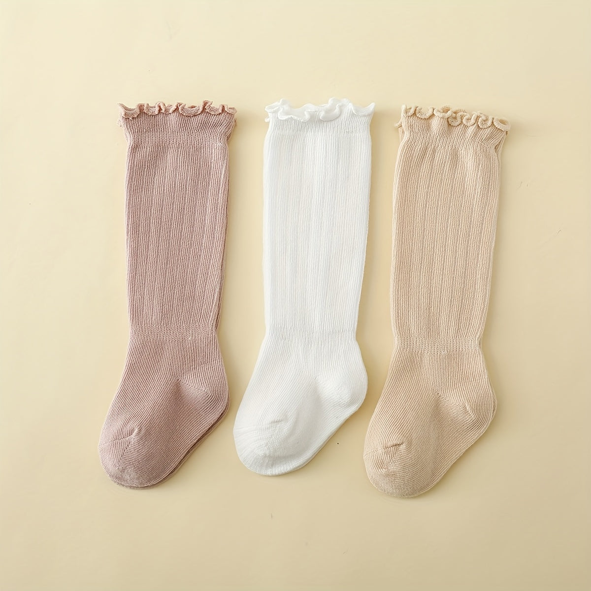 3 Pairs Baby Girls Cotton Stockings Spring Autumn